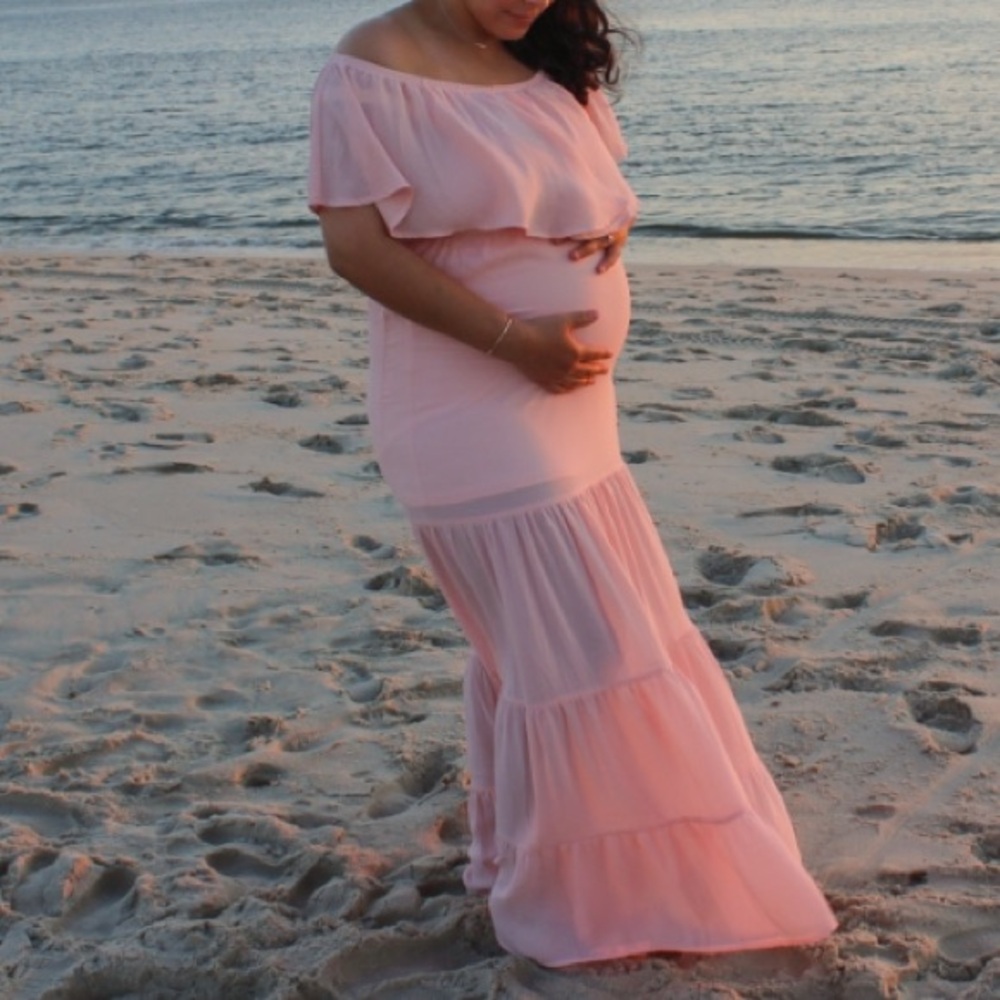 VENUS Soft Pink Maxi Dress with Ruffle Detail - Picture 6 of 6
